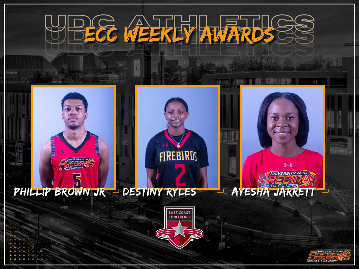 Ayesha Jarrett, Destiny Ryles and Phillip Brown Jr Earn ECC Weekly Awards; Stone and Dixon Make Weekly Honor Roll