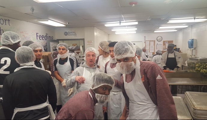 Men's Soccer Volunteers at DC Central Kitchen