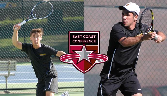 Senior Simon Andersson (left) is First Team All-ECC, and freshman Diego Pinto (right) is Rookie of the Year and Second Team All-ECC.