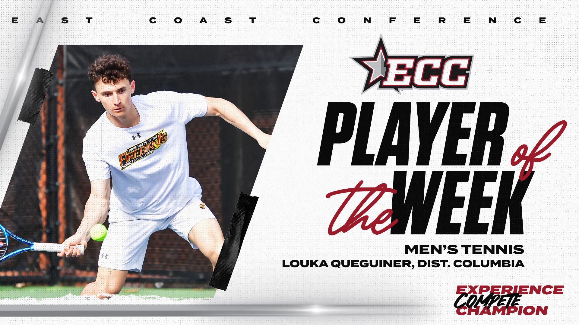 UDC Men's Tennis Sweeps ECC Weekly Awards