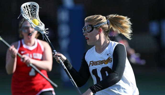 Dani Falco, the program's all-time leader in goalie saves, scored her 1st collegiate goal in her final game as a Firebird.