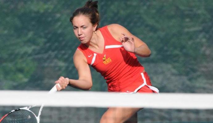 Freshman Tamara Kenia earned a 6-1, 7-5 singles win at the No. 2 spot.