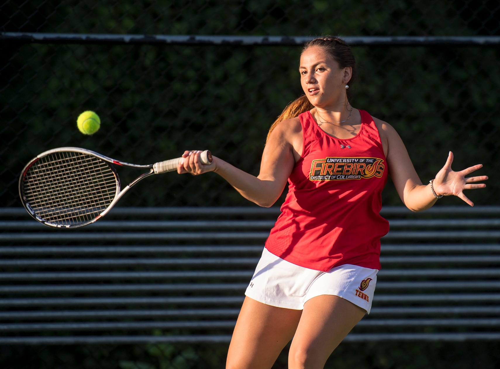 Castrillon won her doubles match 6-3 and her singles match 6-0, 6-1.