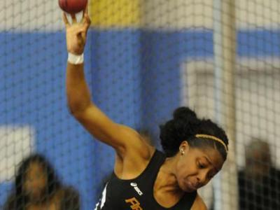 Junior Areial Clark had a 10.75M shot put toss.